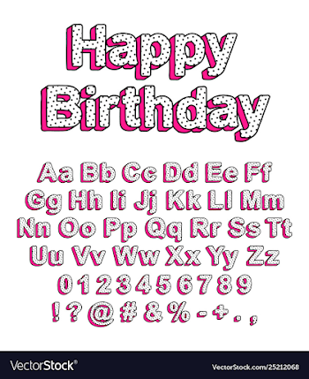 Cute font in style lol doll surprise Royalty Free Vector