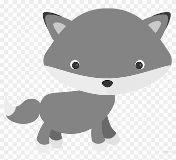 Cute Fox Animal Free Black White Clipart Images Clipartblack - Baby Fox Free Clipart