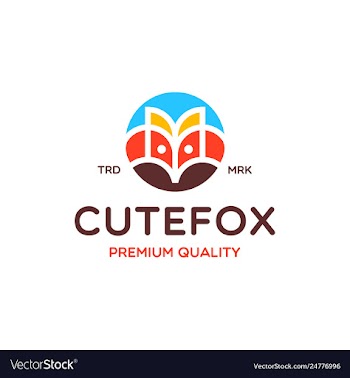 Cute fox logo design vector image