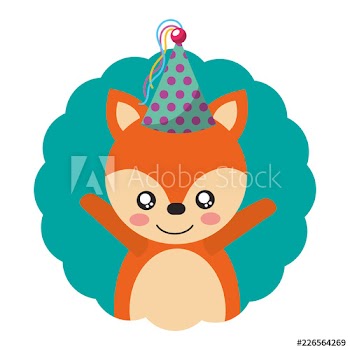 cute fox party hat birthday