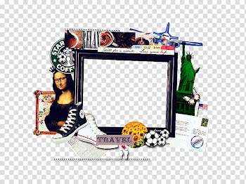 Cute Frames , black travel-themed frame transparent background PNG clipart