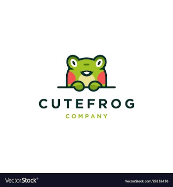 Cute frog logo icon vector image