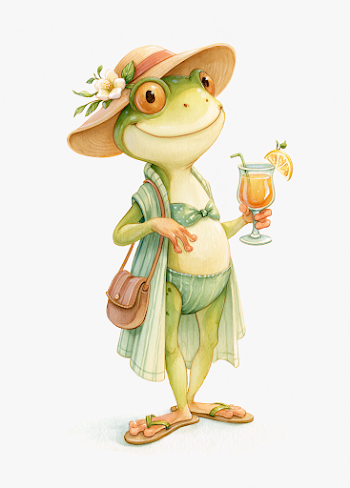 Cute Frog on Holiday