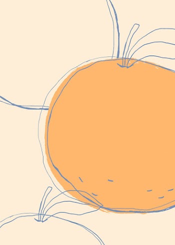 Cute fruit orange doodle design space