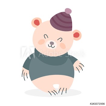 Cute funny bear in sweater