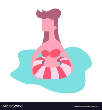 Cute funny girl in a rubber swimming cap is vector image