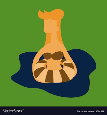 Cute funny girl in a rubber swimming cap is vector image