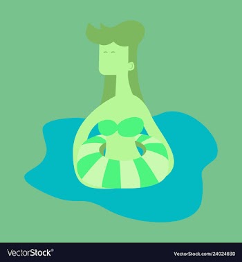 Cute funny girl in a rubber swimming cap is vector image