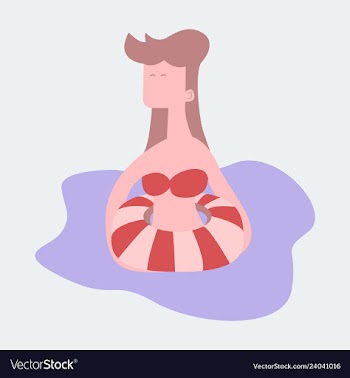 Cute funny girl in a rubber swimming cap is vector image