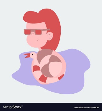 Cute funny girl in a rubber swimming cap is vector image