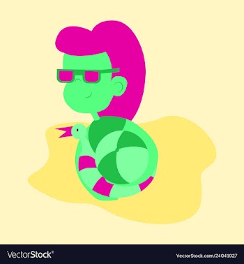 Cute funny girl in a rubber swimming cap is vector image