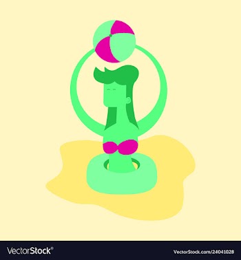 Cute funny girl in a rubber swimming cap is vector image