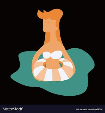 Cute funny girl in a rubber swimming cap is vector image