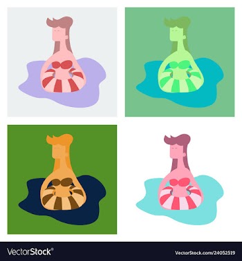 Cute funny girl in a rubber swimming cap is vector image