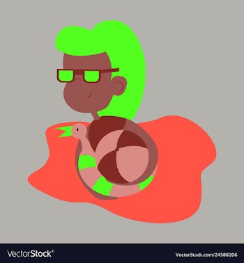 Cute funny girl in a rubber swimming cap is vector image