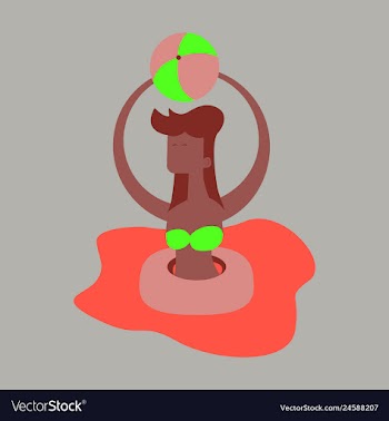 Cute funny girl in a rubber swimming cap is vector image