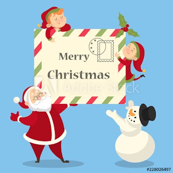 Cute funny merry xmas postcard decoration design