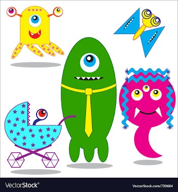  					Cute funny monsters family vector&nbsp;image														