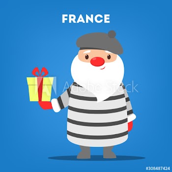 Cute funny Santa Claus of France
