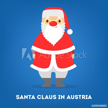 Cute funny Santa Claus wearing national costume of Austria