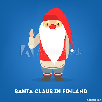 Cute funny Santa Claus wearing national costume of Finland