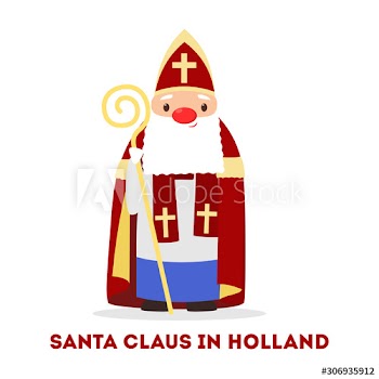 Cute funny Santa Claus wearing national costume of Holland