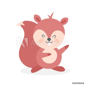 Cute funny squirrel with red fur