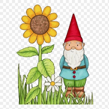 Cute garden gnome png sticker | Free PNG - rawpixel