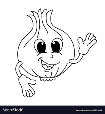 cute garlic cartoon coloring page for