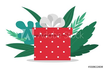 Cute gift box with ribbon and bow