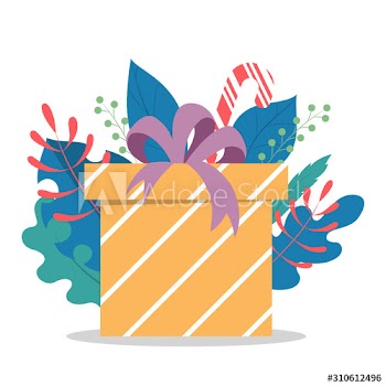 Cute gift box with ribbon and bow