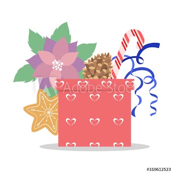 Cute gift box with ribbon and bow
