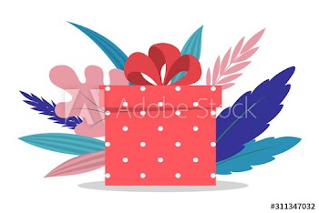 Cute gift box with ribbon and bow