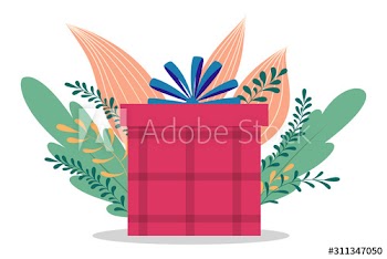 Cute gift box with ribbon and bow