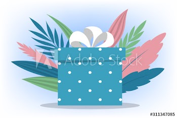 Cute gift box with ribbon and bow
