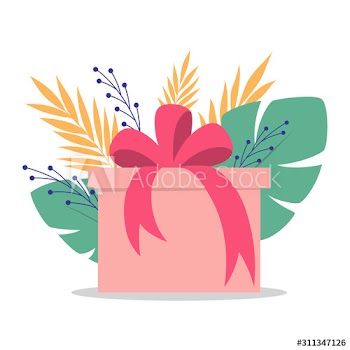 Cute gift box with ribbon and bow