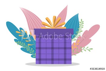Cute gift box with ribbon and bow
