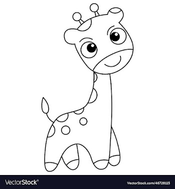 cute giraffe animal cartoon for kids