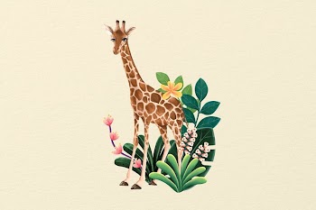 Cute giraffe background, beige design, | Free Photo Illustration - rawpixel