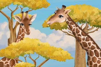 Cute giraffe background, blue sky | Free Photo - rawpixel