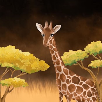 Cute giraffe background, dark brown | Free Photo Illustration - rawpixel