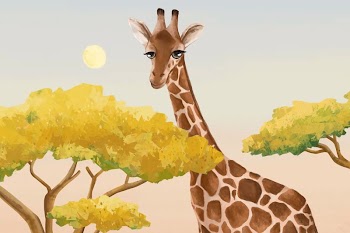 Cute giraffe background, gradient sky | Free Photo Illustration - rawpixel