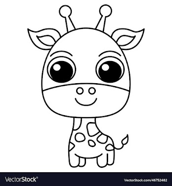 cute giraffe cartoon coloring page for