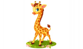 Cute giraffe cartoon vector illustration Free Vector