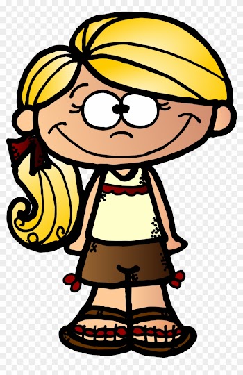Cute Girl Clipart Freebie - Girl Black White Clipart