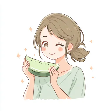 Cute Girl Enjoying Melon Slice Cute Girl Enjoying Melon Slice