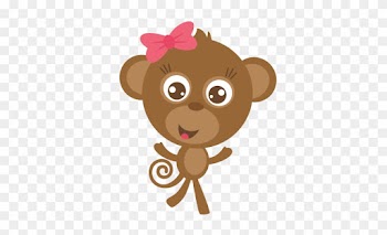 Cute Girl Monkey Clip Art - Cute Monkey Clipart Girl