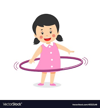 cute girl playing hula hoop