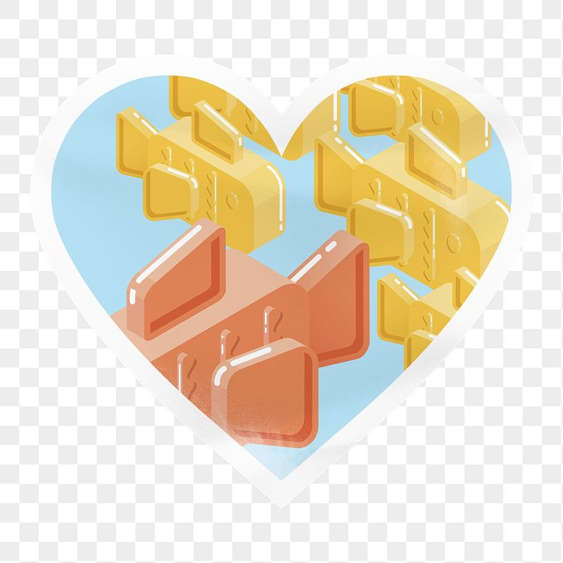Cute goldfish pattern png heart | Free PNG - rawpixel