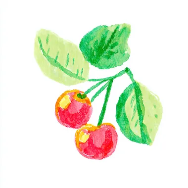 Cute Gouache Cherry Clipart Cute Gouache Cherry Clipart